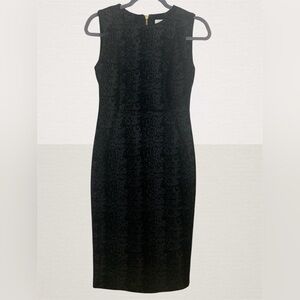Calvin Klein Black Textured Midi Dress